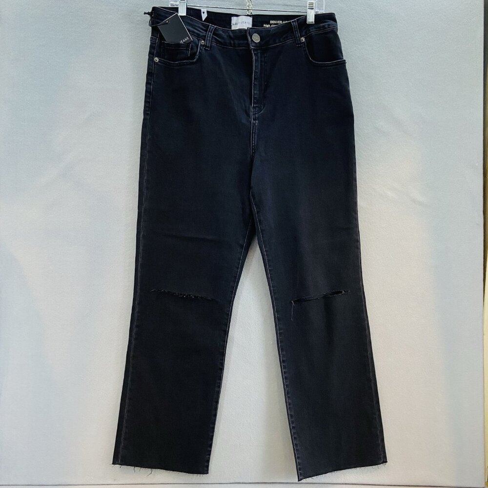Lola Jeans Blackwash 33 Denver-WBLK High Rise Straight Leg NWT Plus Size